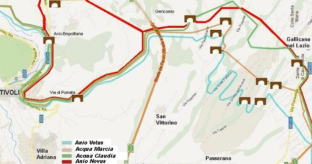 Mappa degli acquedotti romani