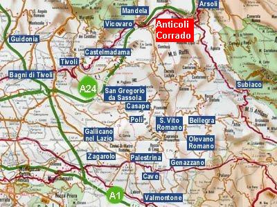 Come arrivare ad Anticoli Corrado
