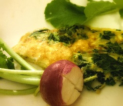 Frittata con foglie di ravanelli